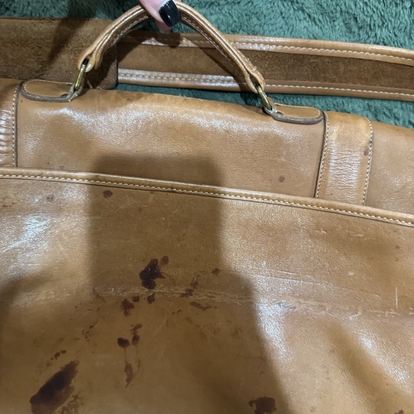 Coach Essex Vintage Briefcase British Tan Brown Leather Spring 80s USA Ship - Picture 15 of 16